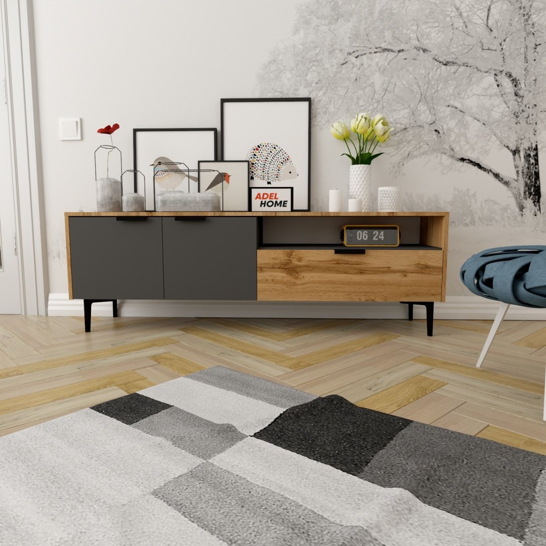 ТВ-тумба напольная Adel Home AH0065 Эла 160x50x35см серо-коричневый купить,NaN