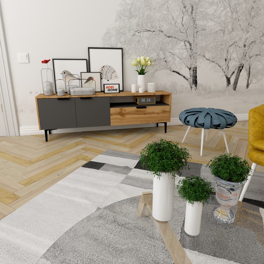 ТВ-тумба напольная Adel Home AH0065 Эла 160x50x35см серо-коричневый купить,NaN