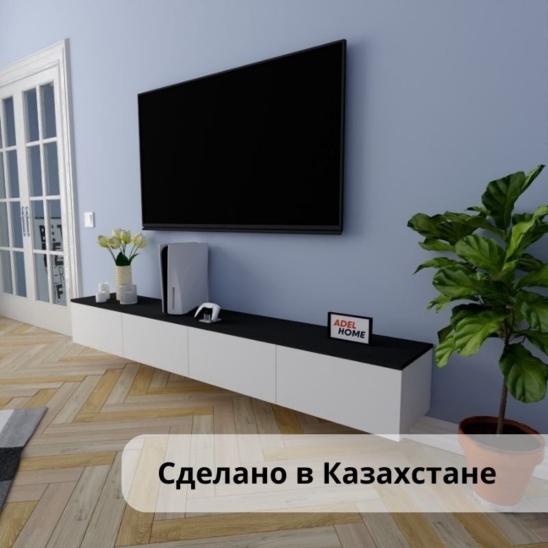 ТВ-тумба Adel Home Памела AH0201 220x30x35см белый/темно-серый купить,NaN