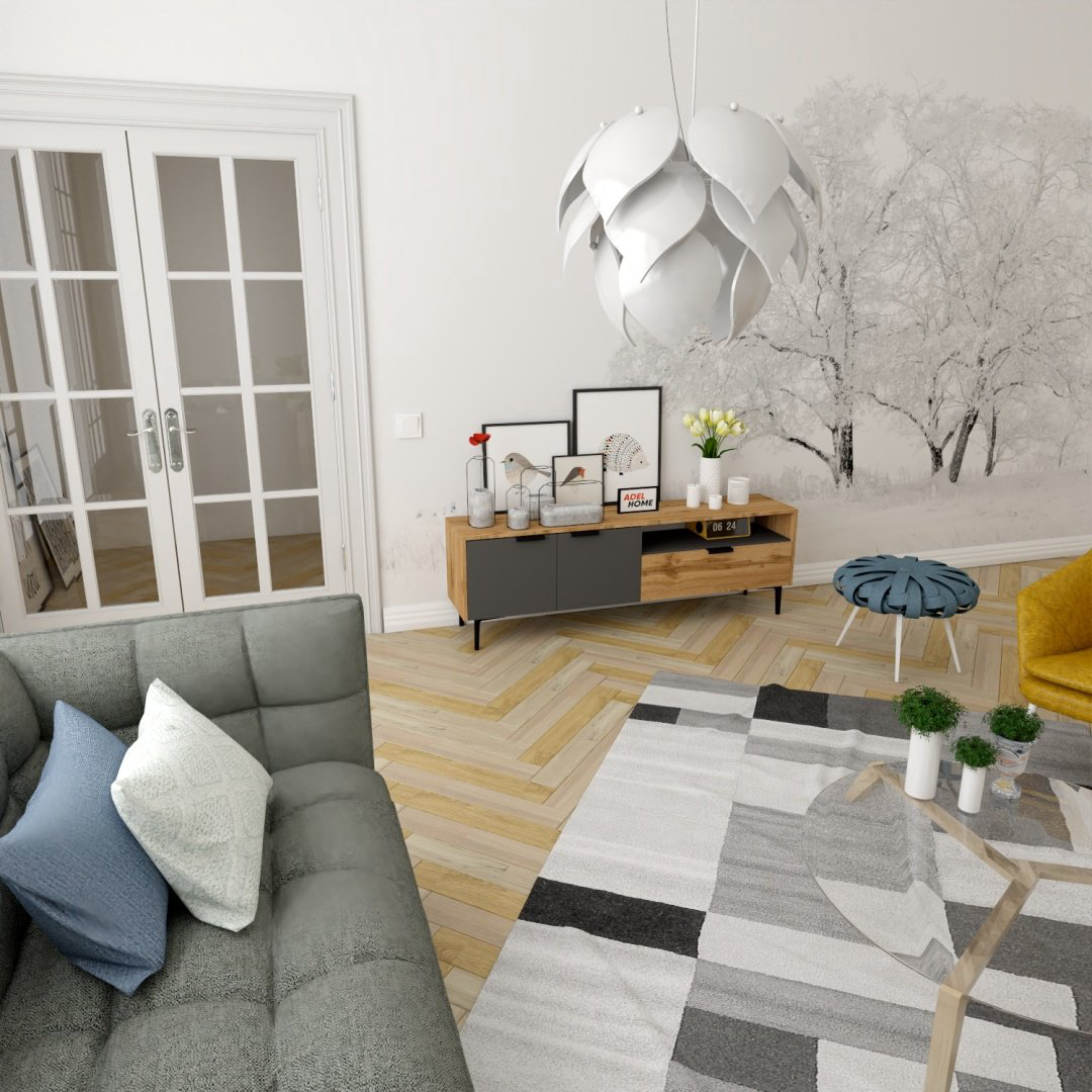 ТВ-тумба напольная Adel Home AH0065 Эла 160x50x35см серо-коричневый купить,NaN