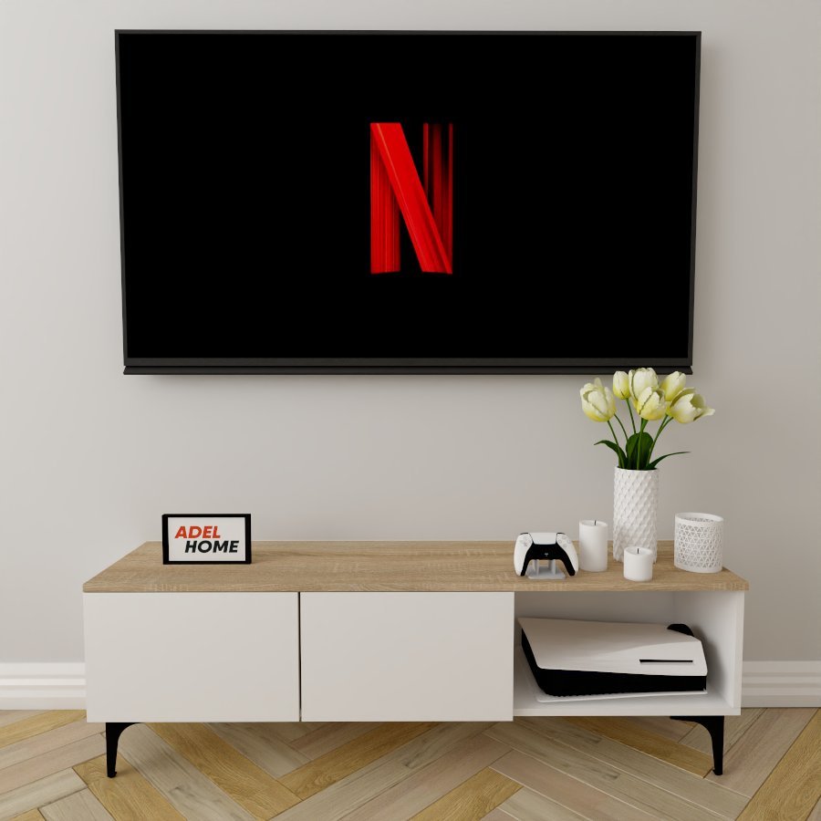 ТВ-тумба напольная Adel Home AH0220 Элина 140x45x35см бело-коричневый купить,NaN