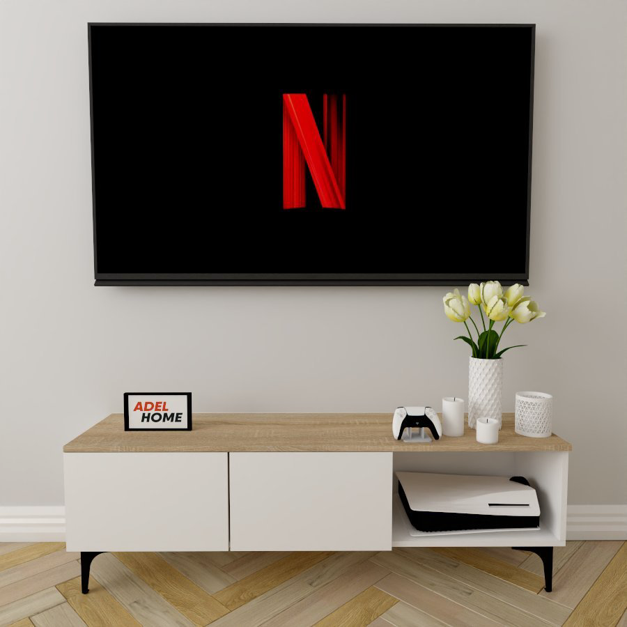 ТВ-тумба напольная Adel Home AH0220 Элина 140x45x35см бело-коричневый купить,NaN