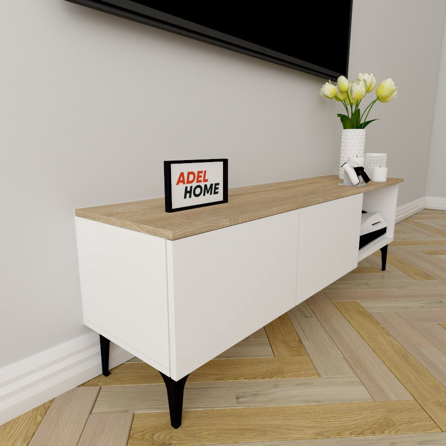 ТВ-тумба напольная Adel Home AH0220 Элина 140x45x35см бело-коричневый купить,NaN