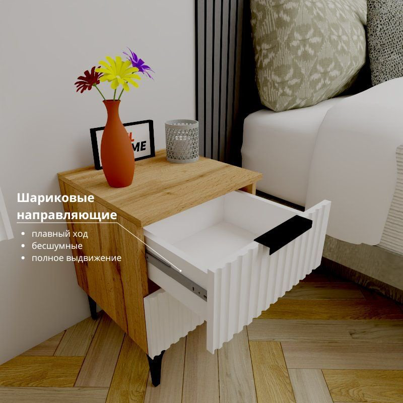 Тумба Adel Home Нони AH0588 40x50x35см бело-коричневый купить,NaN