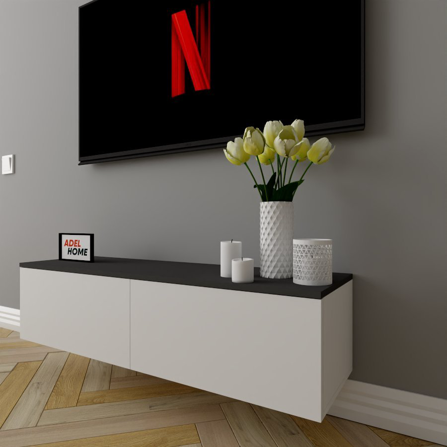 ТВ-тумба Adel Home Эзра AH0245 120x30x35см бело-серый купить,NaN
