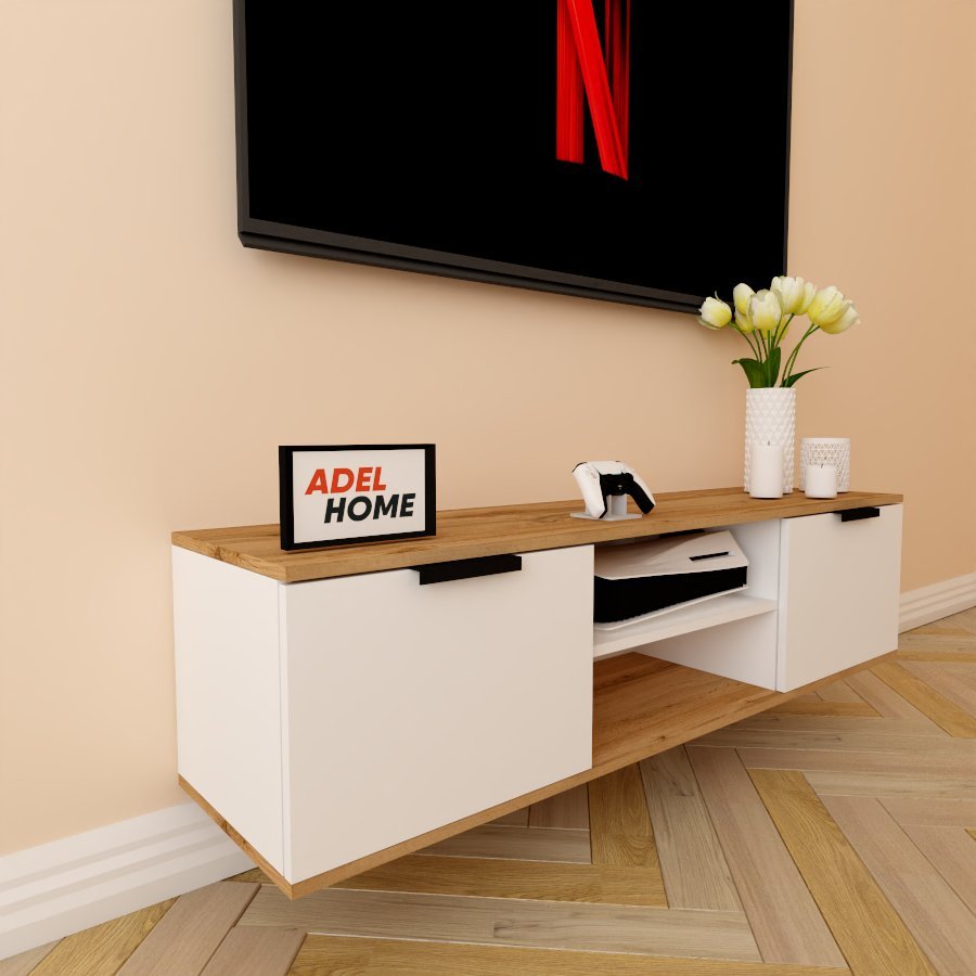 ТВ-тумба Adel Home Азали AH0295 140x35x35см бело-коричневый купить,NaN