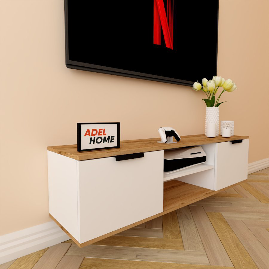 ТВ-тумба Adel Home Азали AH0295 140x35x35см бело-коричневый купить,NaN