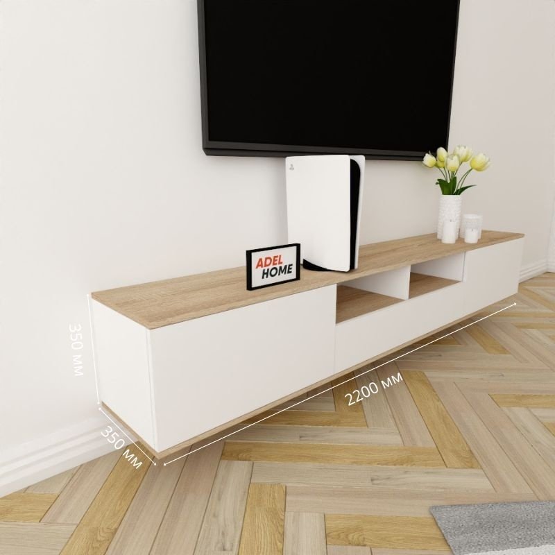 ТВ-тумба Adel Home Джейн AH0275 220x35x35см белый-коричневый купить,NaN