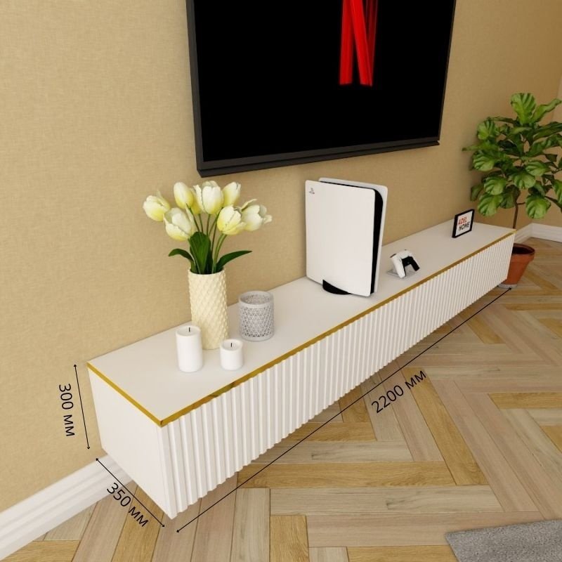 ТВ-тумба Adel Home Винни AH0393 220x30x35см белый купить,NaN