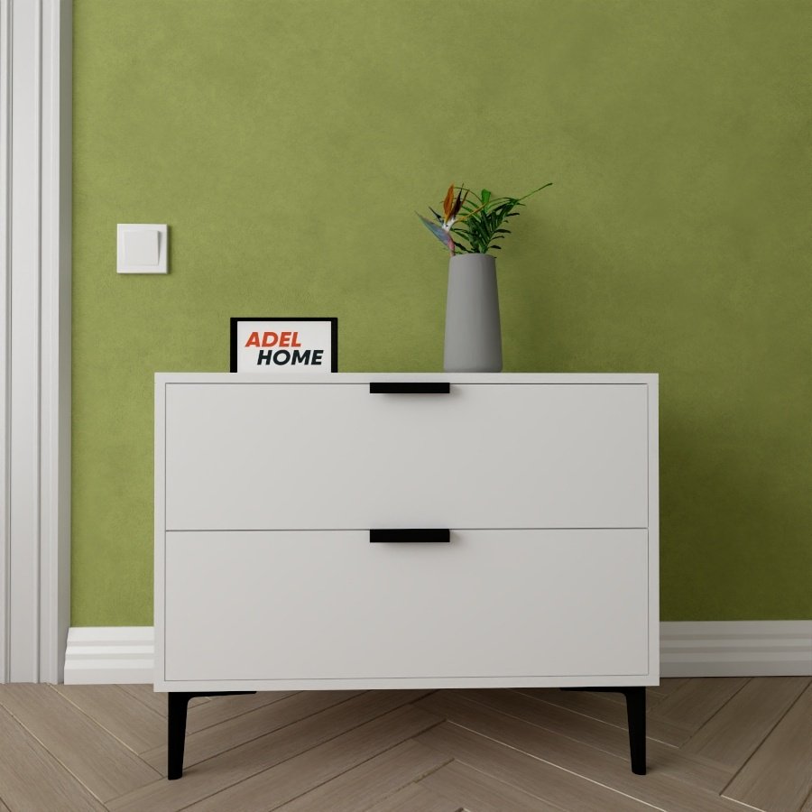 Комод Adel Home Хром, 80x40x65 см, белый купить,NaN