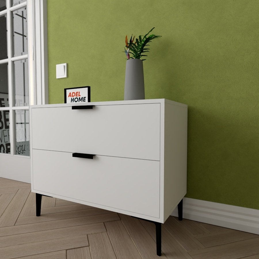 Комод Adel Home Хром, 80x40x65 см, белый купить,NaN