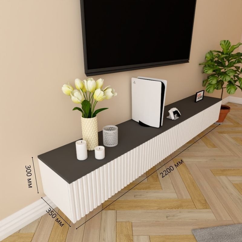 ТВ-тумба Adel Home Амбер AH0390 220x30x35см бело-серый купить,NaN