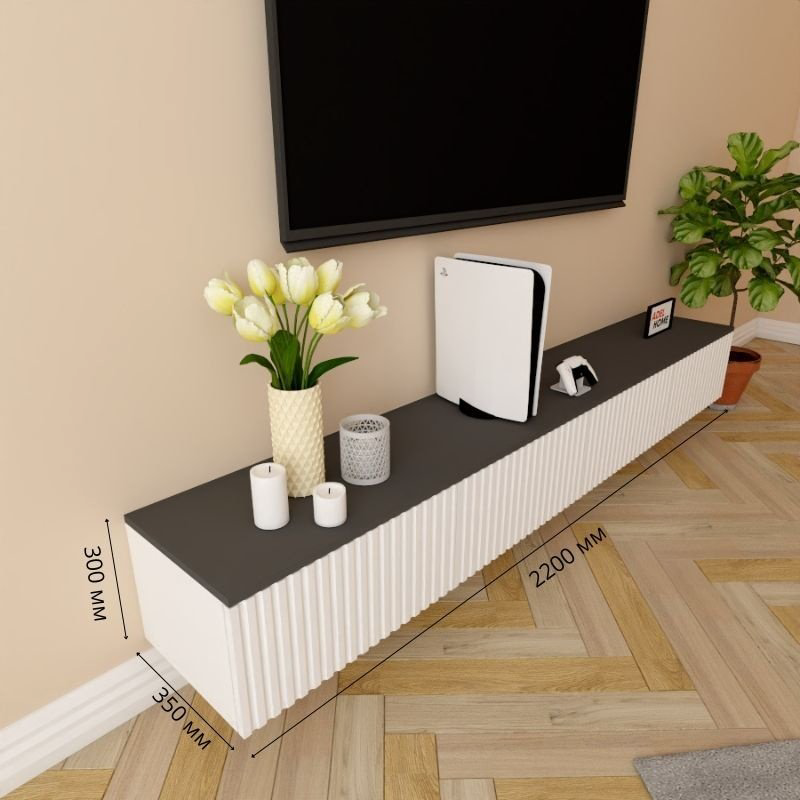 ТВ-тумба Adel Home Амбер AH0390 220x30x35см бело-серый купить,NaN