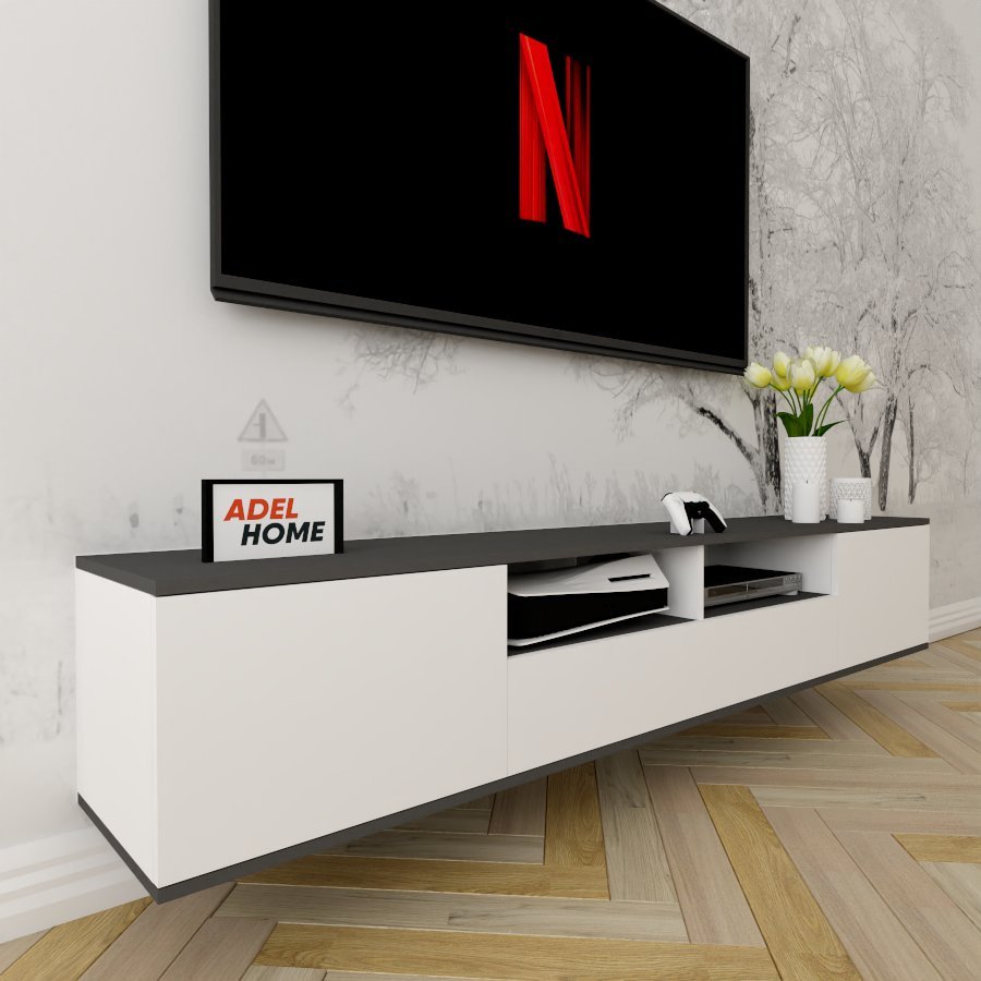 ТВ-тумба Adel Home Опра AH0320 200x35x35см белый/серый купить,NaN