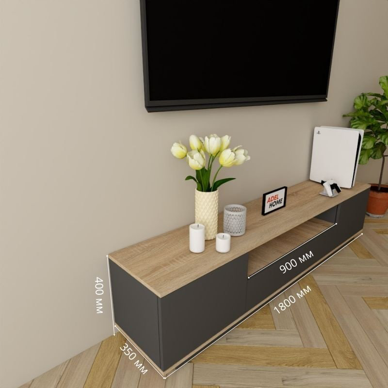 ТВ-тумба напольная Adel Home AH0344 Тасия 180x40x35см серо-коричневый купить,NaN