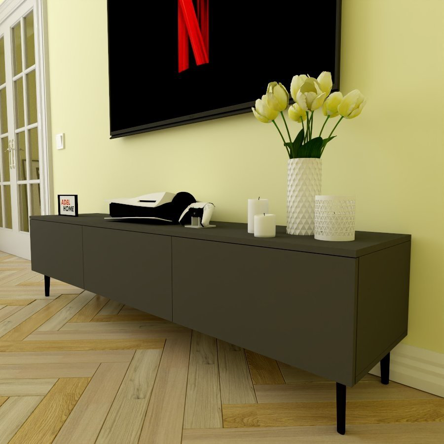 ТВ-тумба напольная Adel Home AH0168 Иви 180x45x35см графит купить,NaN