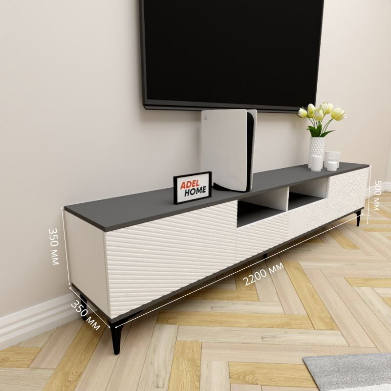ТВ-тумба напольная Adel Home AH0691 Данита 220x50x35см бело-серый купить,NaN