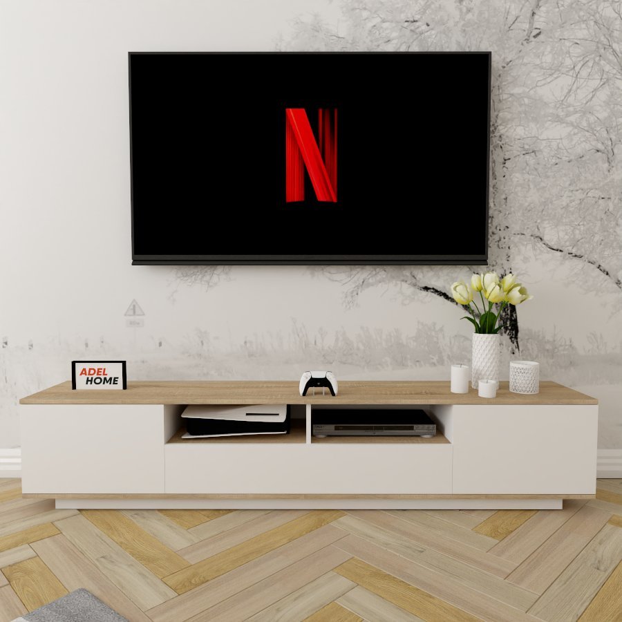 ТВ-тумба напольная Adel Home AH0329 Карла 200x40x35см бело-коричневый купить,NaN