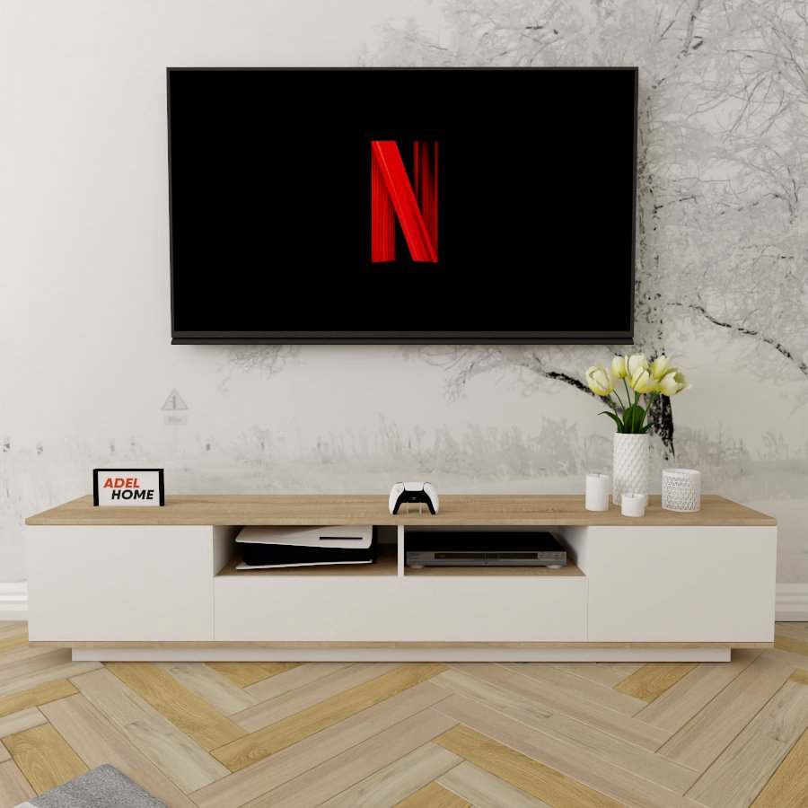 ТВ-тумба напольная Adel Home AH0329 Карла 200x40x35см бело-коричневый купить,NaN