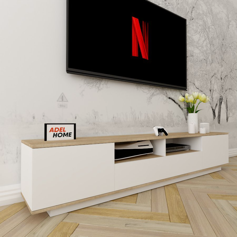 ТВ-тумба напольная Adel Home AH0329 Карла 200x40x35см бело-коричневый купить,NaN