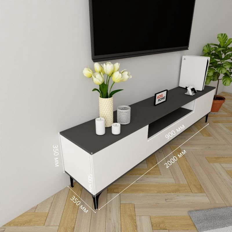 ТВ-тумба напольная Adel Home AH0161 Ида 200x50x35см бело-графитовый купить,NaN