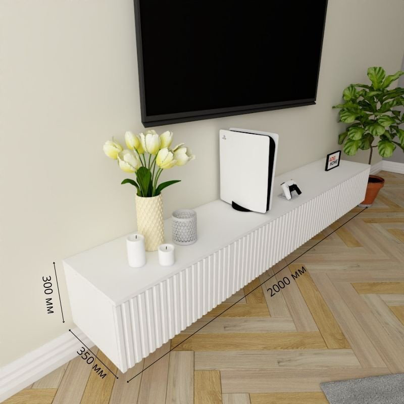 ТВ-тумба Adel Home Бранда AH0378 200x30x35см белый купить,NaN