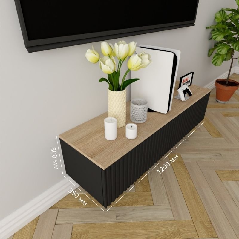 ТВ-тумба Adel Home Сарина AH0806 120x30x35см черный купить,NaN