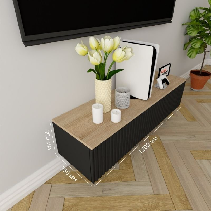 ТВ-тумба Adel Home Сарина AH0806 120x30x35см черный купить,NaN