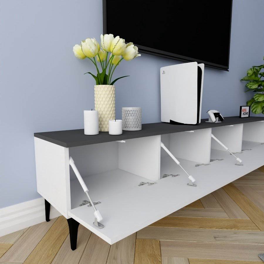 ТВ-тумба напольная Adel Home AH0204 Саманта 220x45x35см бело-серый купить,NaN