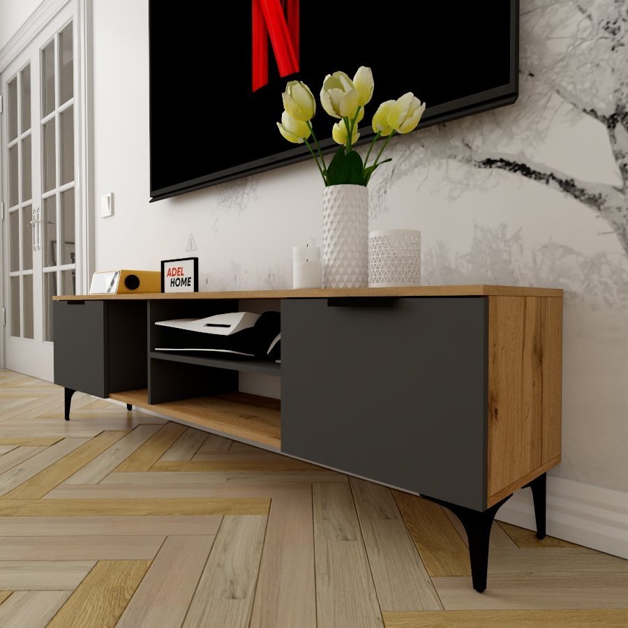 ТВ-тумба напольная Adel Home AH0156 Исла 180x50x35см коричнево-графитовый купить,NaN
