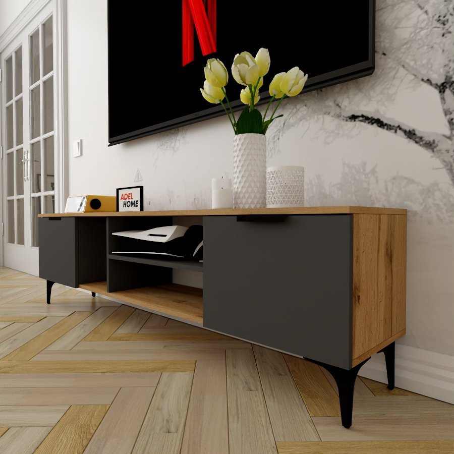 ТВ-тумба напольная Adel Home AH0156 Исла 180x50x35см коричнево-графитовый купить,NaN