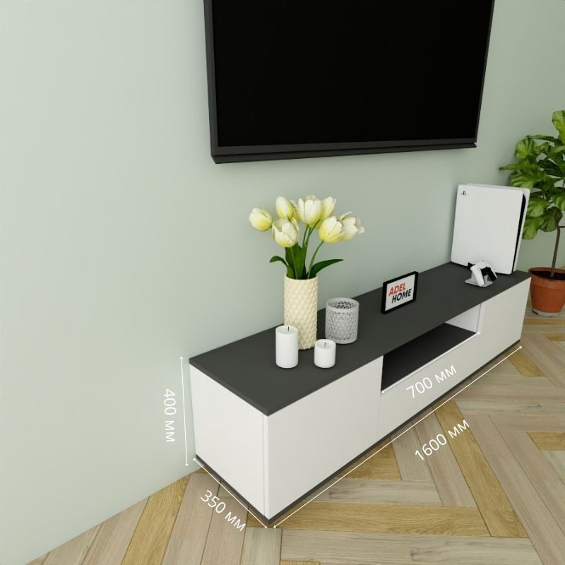 ТВ-тумба напольная Adel Home AH0176 Лесли 160x40x35см бело-серый купить,NaN