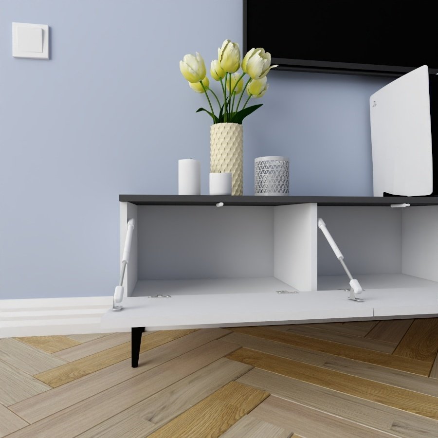 ТВ-тумба напольная Adel Home AH0204 Саманта 220x45x35см бело-серый купить,NaN