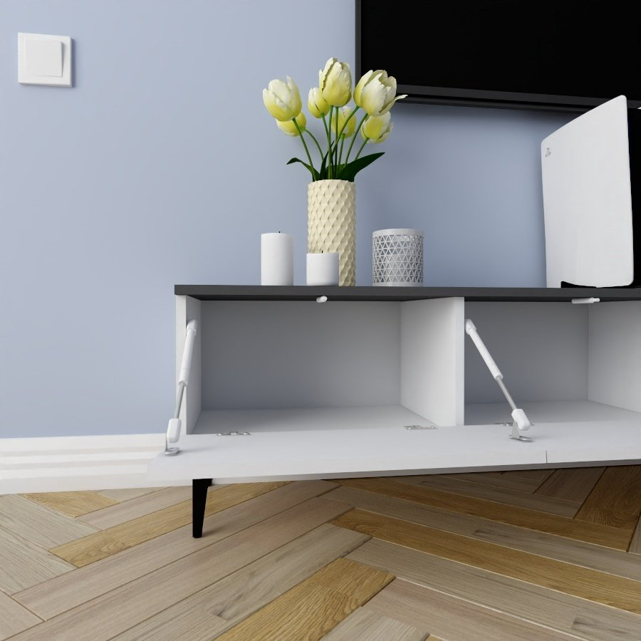 ТВ-тумба напольная Adel Home AH0204 Саманта 220x45x35см бело-серый купить,NaN