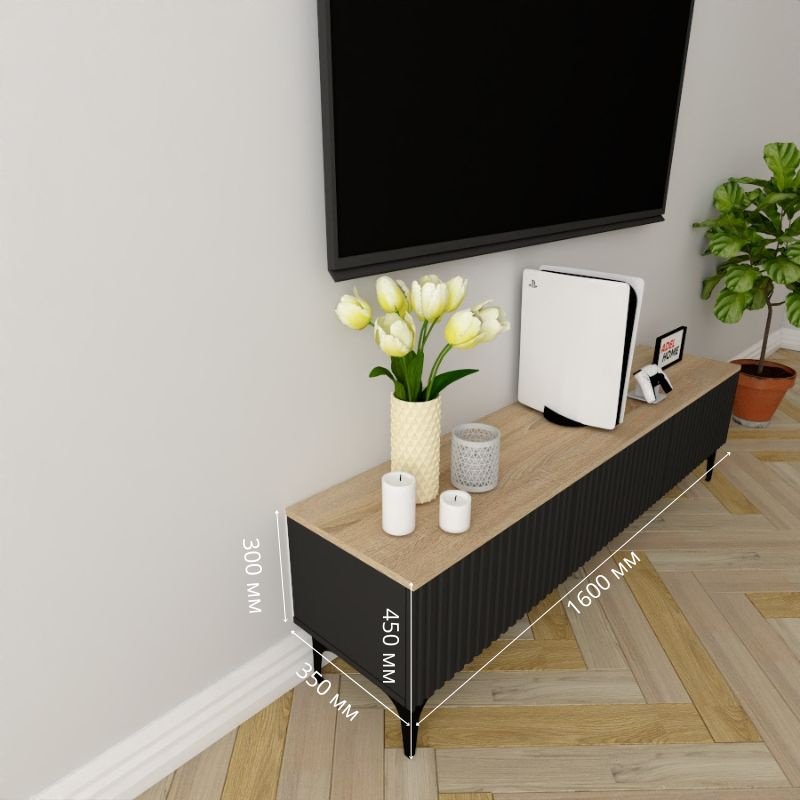 ТВ-тумба напольная Adel Home AH0791 Посей 160x45x35см черно-коричневый купить,NaN