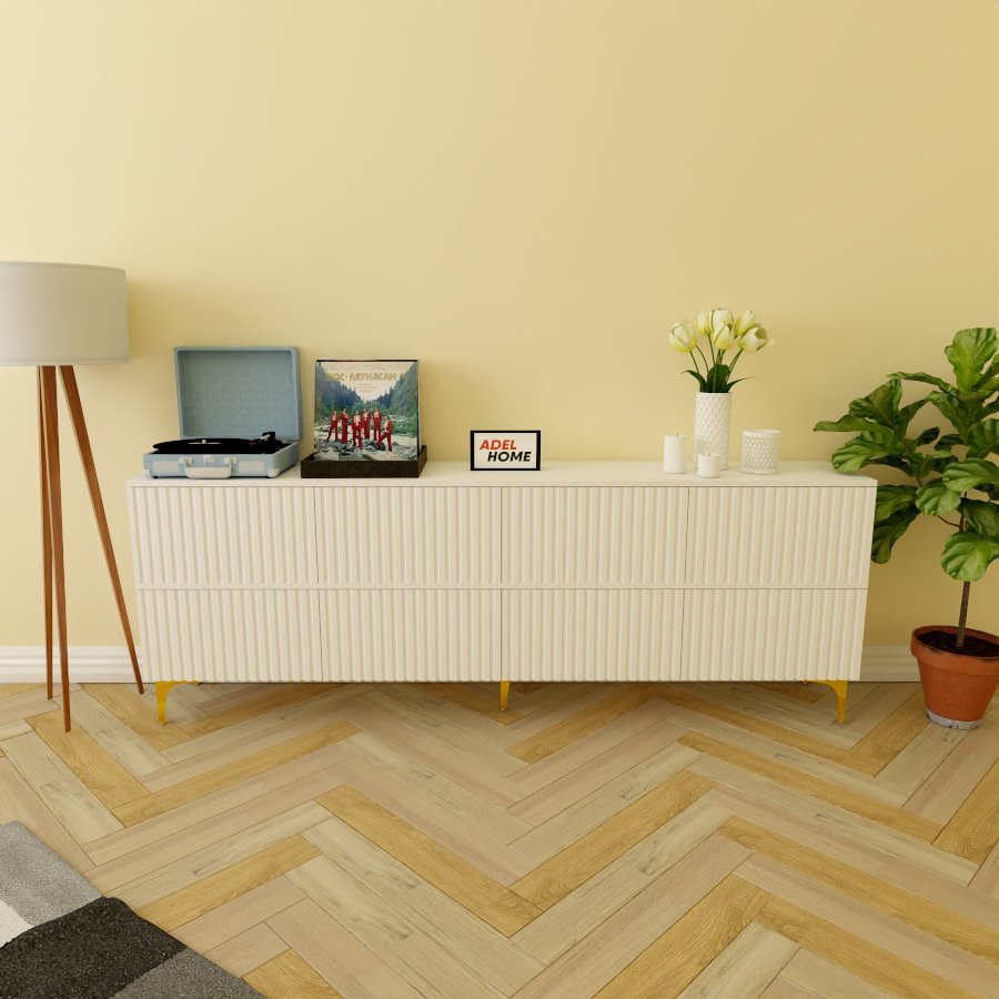ТВ-тумба напольная Adel Home AH0565 Демис 200x75x35см бело-золотой купить,NaN