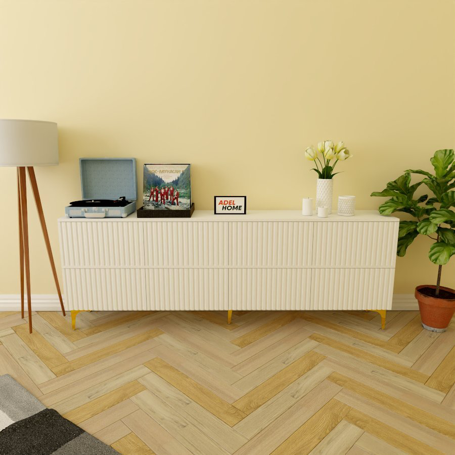 ТВ-тумба напольная Adel Home AH0565 Демис 200x75x35см бело-золотой купить,NaN