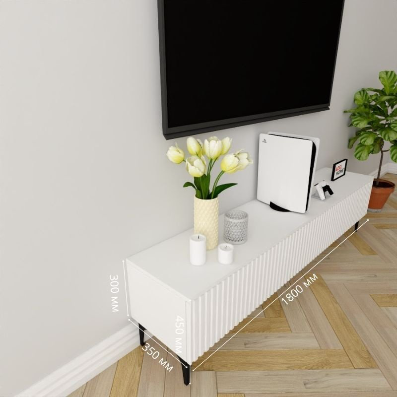 ТВ-тумба напольная Adel Home AH0349 Несси 180x45x35см белый купить,NaN