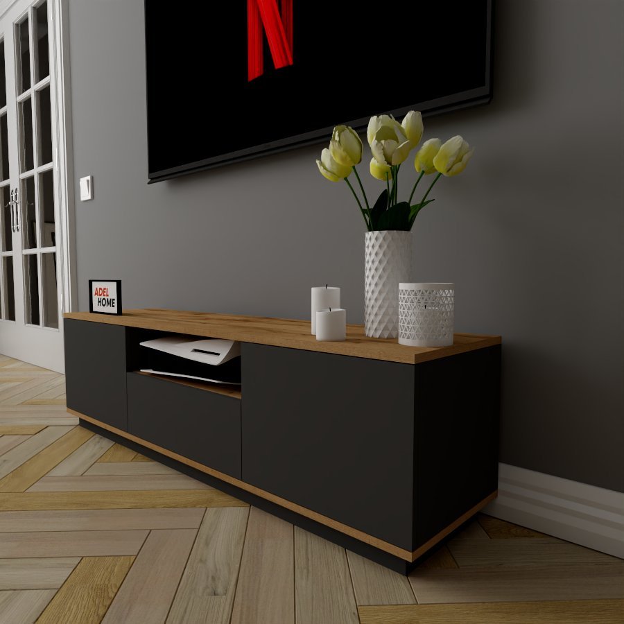 ТВ-тумба напольная Adel Home AH0266 Зунда 140x40x35см серо-коричневый купить,NaN