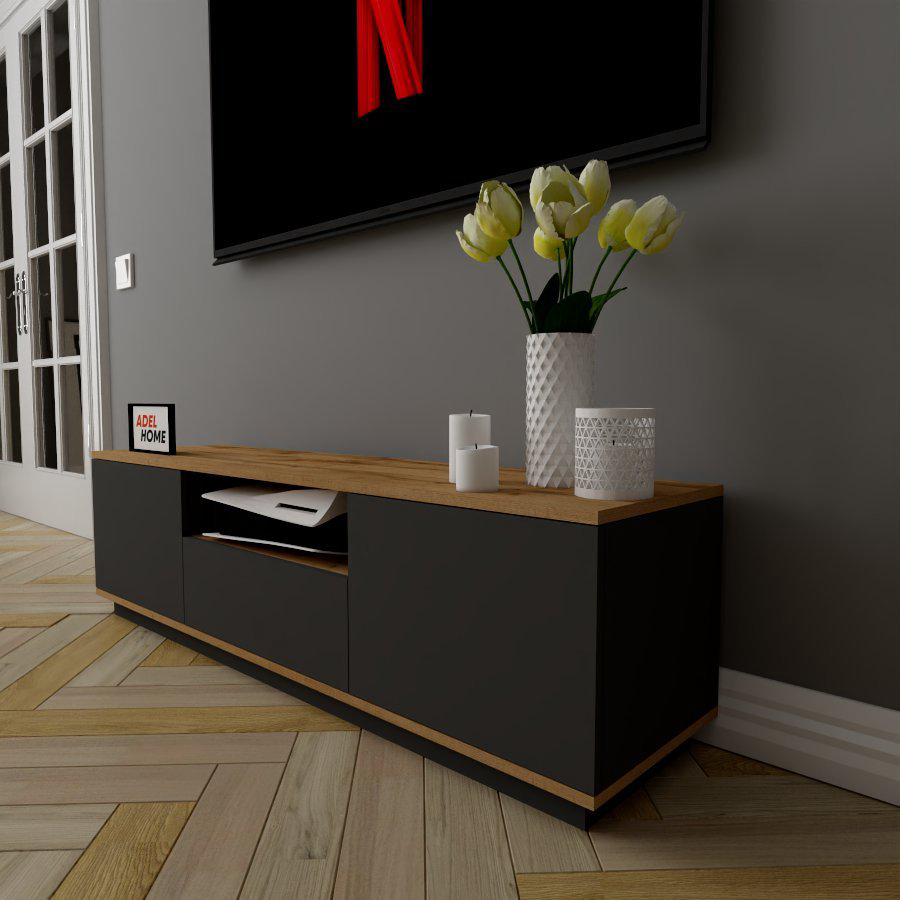 ТВ-тумба напольная Adel Home AH0266 Зунда 140x40x35см серо-коричневый купить,NaN