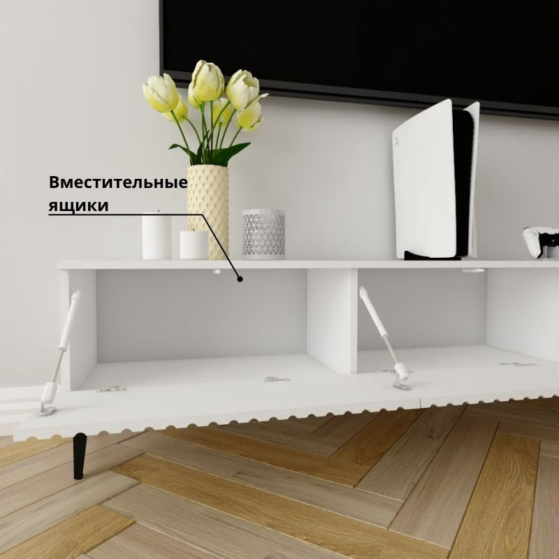 ТВ-тумба напольная Adel Home AH0349 Несси 180x45x35см белый купить,NaN