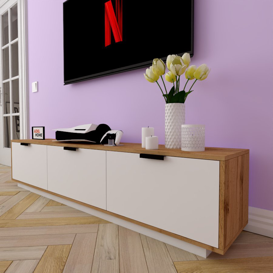 ТВ-тумба напольная Adel Home AH0175 Линдам 180x40x35см бело-коричневый купить,NaN