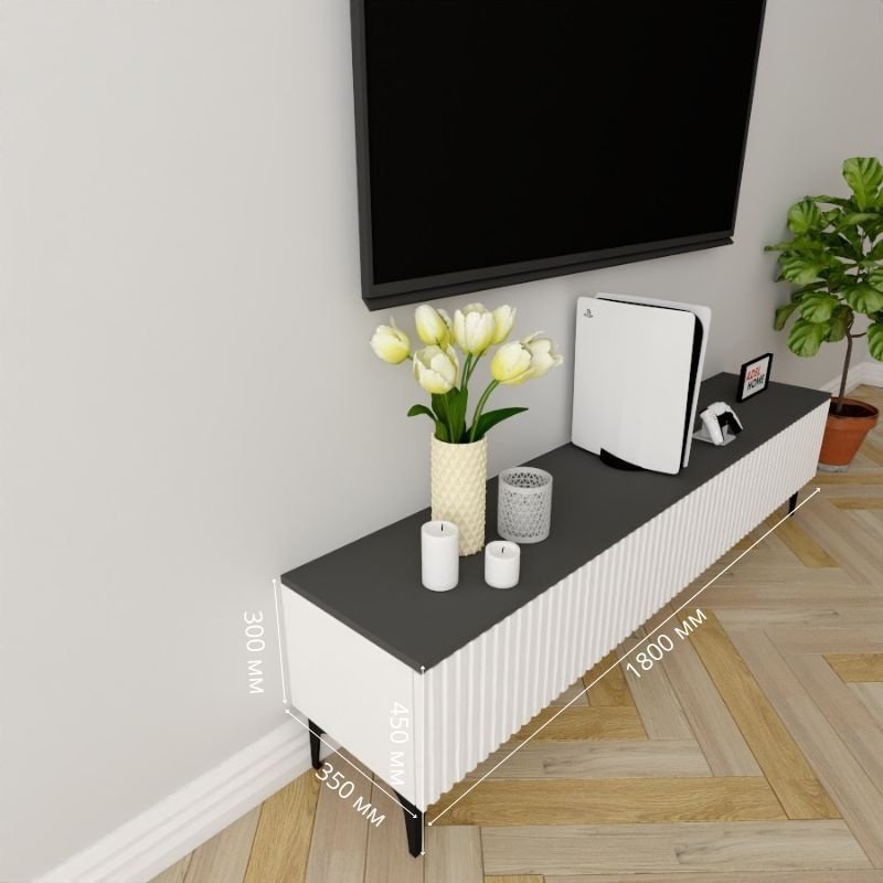 ТВ-тумба напольная Adel Home AH0353 Зои 180x45x35см бело-серый купить,NaN