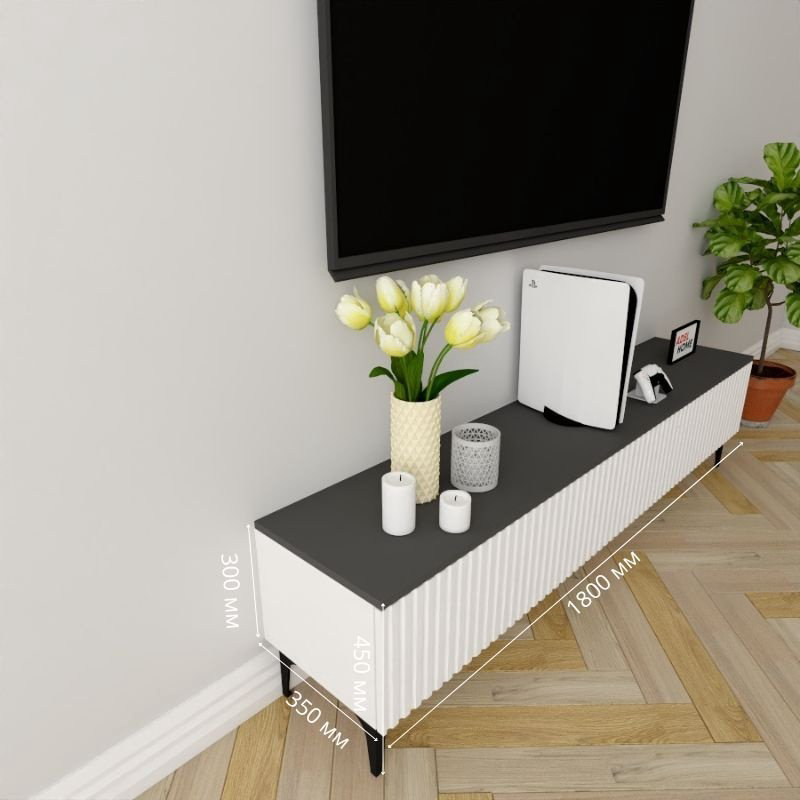 ТВ-тумба напольная Adel Home AH0353 Зои 180x45x35см бело-серый купить,NaN