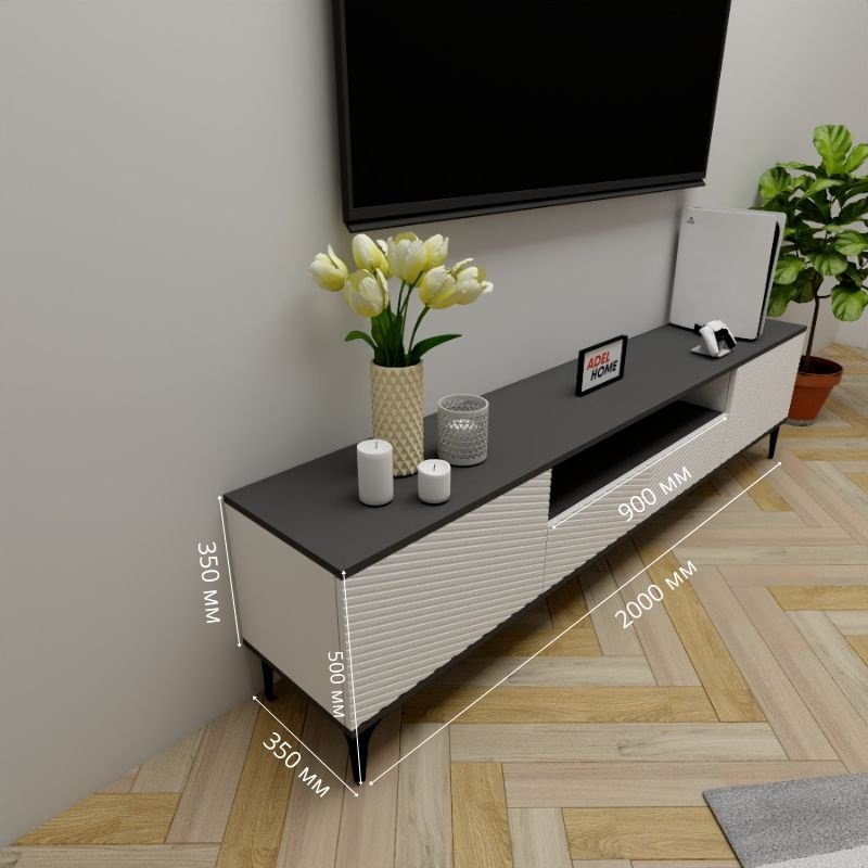 ТВ-тумба напольная Adel Home AH0671 Шонда 200x50x35см серо-белый купить,NaN
