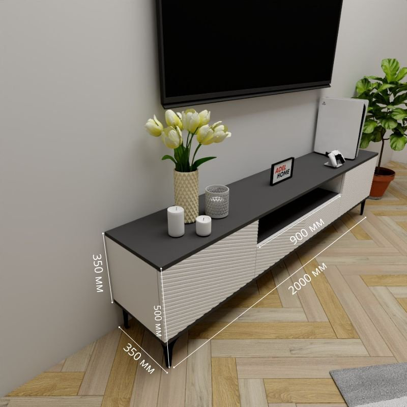 ТВ-тумба напольная Adel Home AH0671 Шонда 200x50x35см серо-белый купить,NaN
