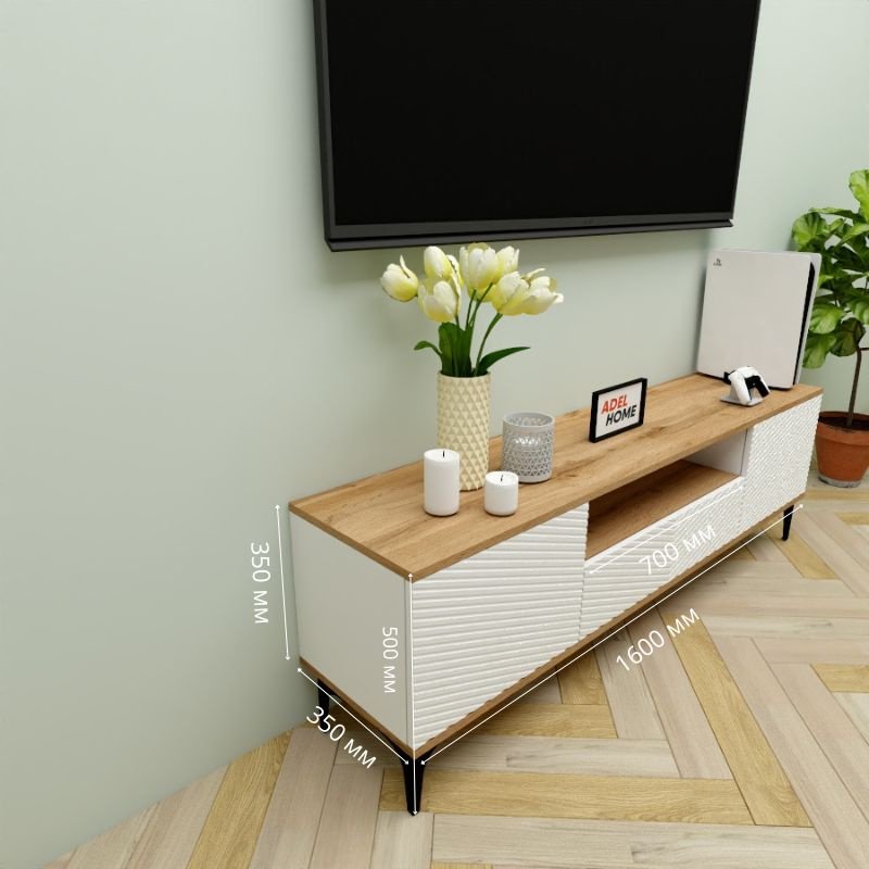 ТВ-тумба напольная Adel Home AH0684 Эдна 160x50x35см коричнево-белый купить,NaN
