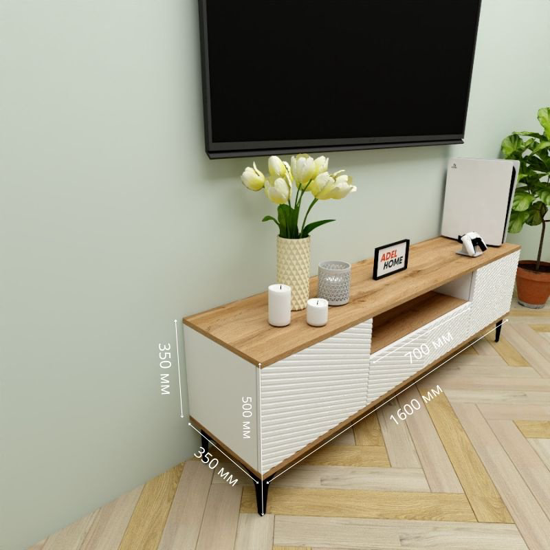 ТВ-тумба напольная Adel Home AH0684 Эдна 160x50x35см коричнево-белый купить,NaN
