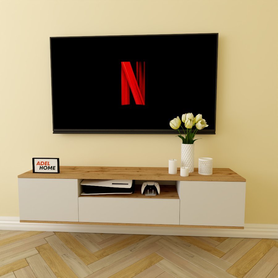 ТВ-тумба Adel Home Матильда AH0228 160x35x35см белый-коричневый купить,NaN