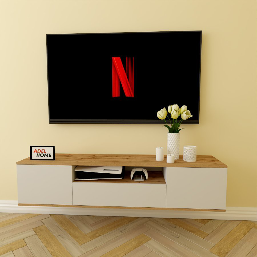 ТВ-тумба Adel Home Матильда AH0228 160x35x35см белый-коричневый купить,NaN